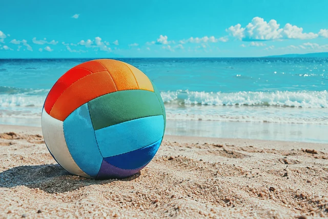 Beach photograph with Late Summer Cross style