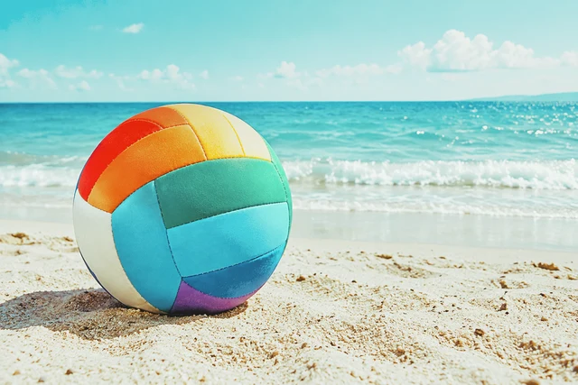 Beach photograph with Desert Signal style